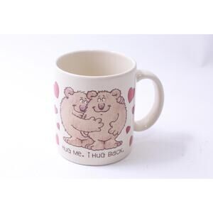 Cute Bears Couple, Message Mug, Hug Me I Hug Back, Novelty Cup, Tea Coffee